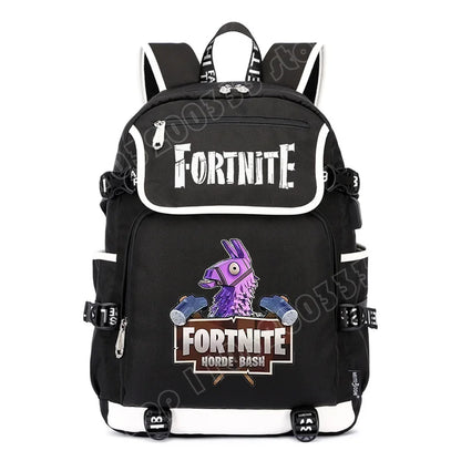 Fortnites Large Capacity Backpack Casual Shoulder Bag with USB Port Unisex Anime Students Schoolbag New Stylish Stationery Gift