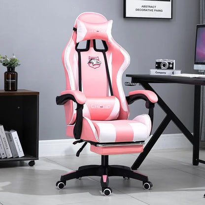 Ergonomic PU Leather Gaming Chair with Adjustable Height, Reclining Computer Chair, Swivel Office Chair for Home Office, Gaming & Study