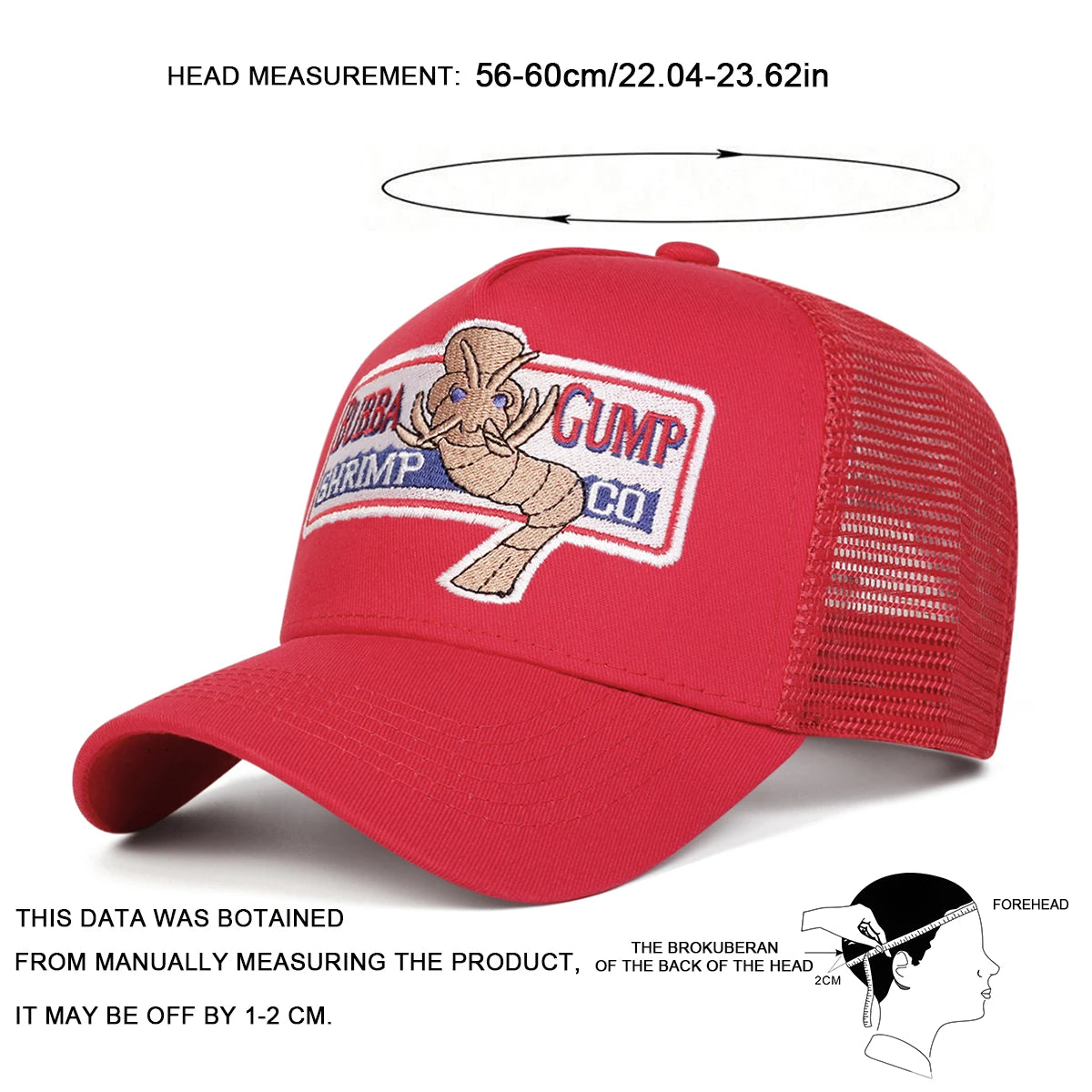 Unisex Shrimp Embroidery Baseball Net Caps Spring and Summer Outdoor Adjustable Casual Hats Sunscreen Hat Sports Cap