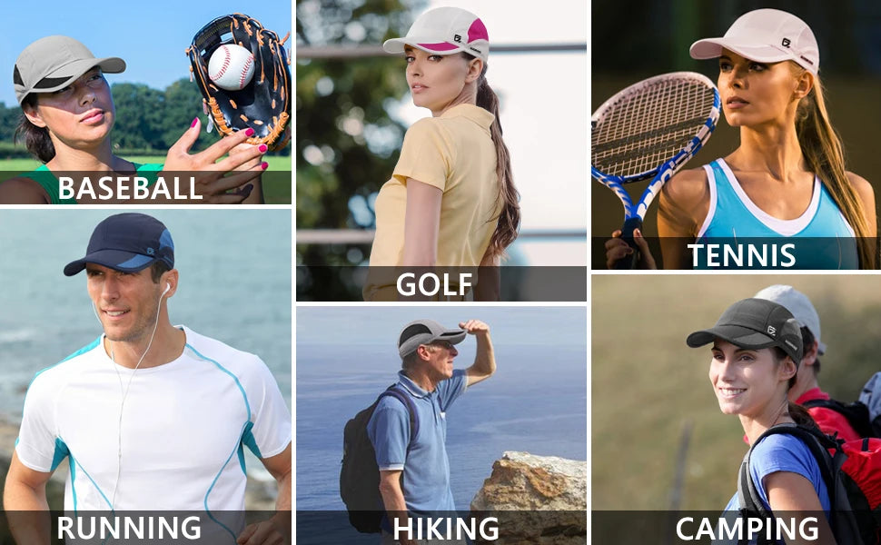 【GADIEMKENSD】 Unstructured Quick Dry Sports Cap Summer Sun Hat for Unisex UV Protection  Baseball Caps M37
