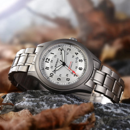 BERNY Full Titanium Automatic Watches for Men Super Luminous Sapphire Mechanical Field Watch Date 10ATM Sports Easy Read
