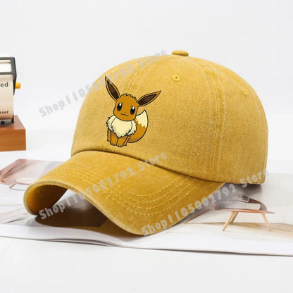 Pokemons Baseball Caps Pikachu Kawaii Anime Figures Sunshade Hats Summer Outdoor Parent Child Sunhat Trendy Duck Tongue Cap Gift