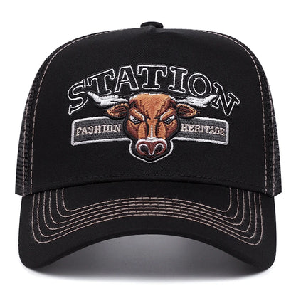 Personalizovaná nová kšiltovka STATION Bullhead pro muže – kšiltovka na skateboarding, hiphopová kšiltovka, dámská ležérní sluneční kšiltovka, baseballová kšiltovka, síťovaná kšiltovka