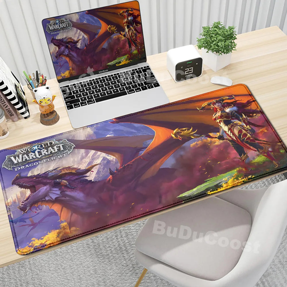 Anime World of Warcraft gaming podloga za stol, podloga za miš, računalni dodaci, XXL, zaključani rub, podloga za tipkovnicu i miša, gamerski tepih, uredske podloge