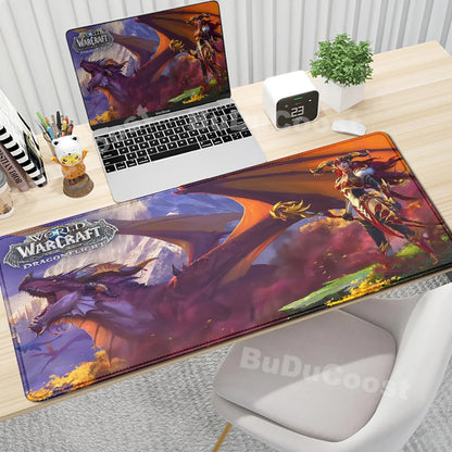 Anime World of Warcraft gaming podloga za stol, podloga za miš, računalni dodaci, XXL, zaključani rub, podloga za tipkovnicu i miša, gamerski tepih, uredske podloge