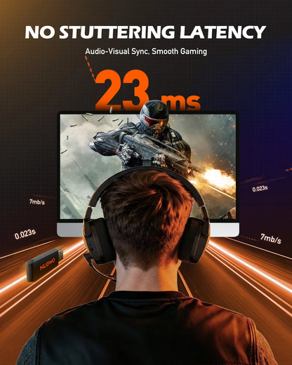 NUBWO G06 Dual Wireless Gaming Headphones 2.4GHz Bluetooth 5.3 Headsets Gamer with Microphone for PS5, PS4, PC, Mobile, Switch