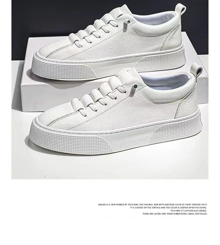 Heren sneakers, casual schoenen, heren platte schoenen, zapatillas hombre, lichtgewicht PU-leer, ademende schoenen, witte sportschoenen voor heren