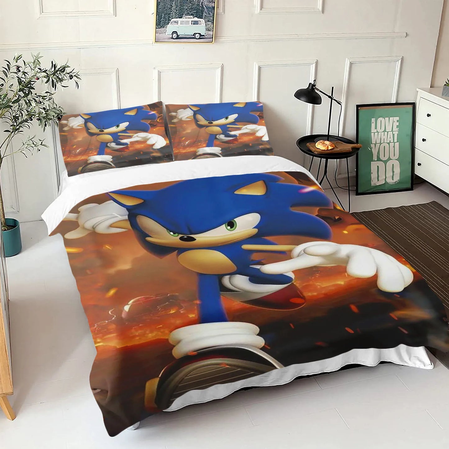 The Movie hedgehogs Boy Bedding Set Anime Digital Cartoon Sonics Duvet Cover Comforter Bed Youth Kids Girl Boys Gift