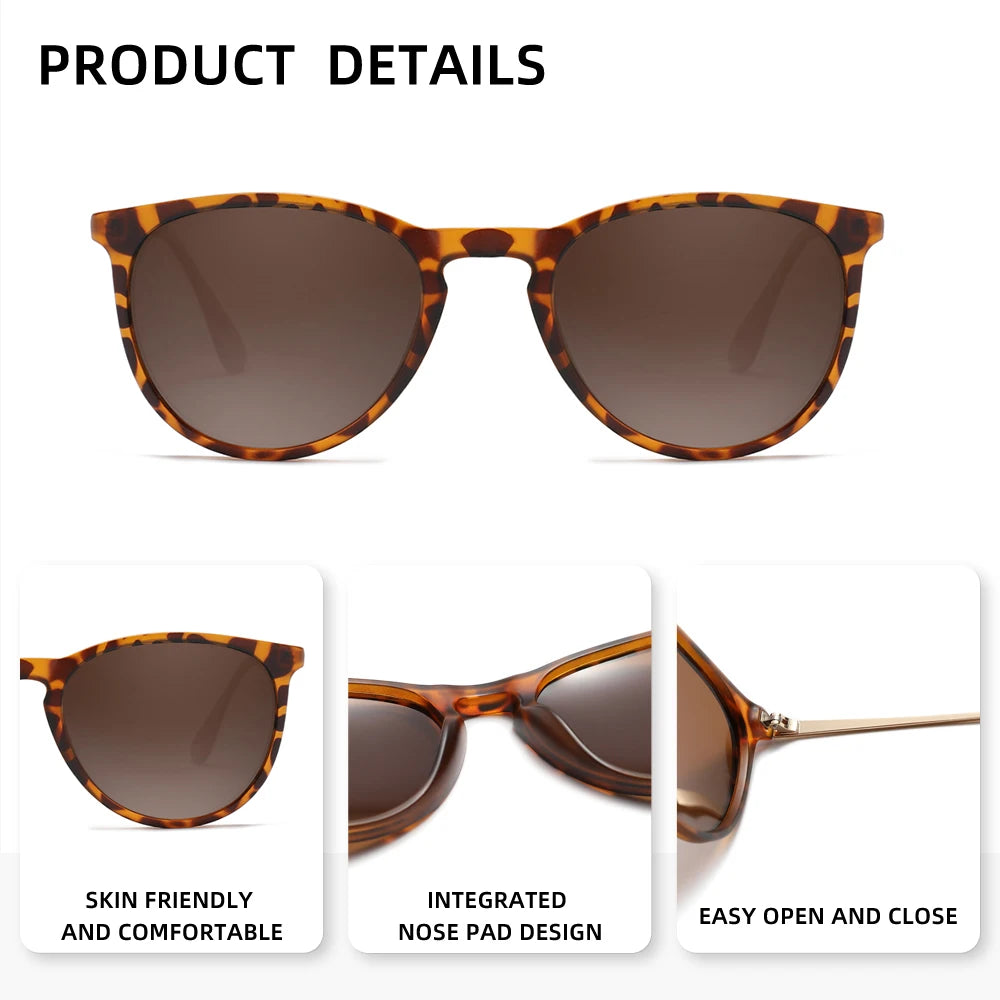 Trendy Cat Eyes Frame Polarized Sunglasses Alloy Design UV400 Travel Glasses For Women Men Driving Eyewear
