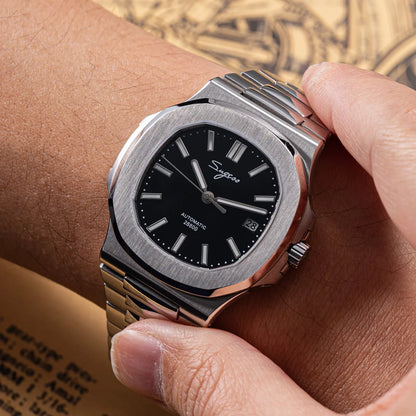 Reloj de hombre Sugess automático mecánico, movimiento Miyota 9015, esfera MOP, luminoso, resistente al agua 5bar, brazalete de lujo S466