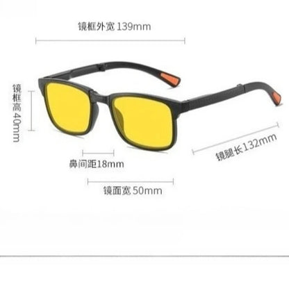 Night Vision Retro Square Women Anti Blue Light Sunglasses UV400 Men Computer Game Anti Radiation Red Orange Sleep Lens Eyewear