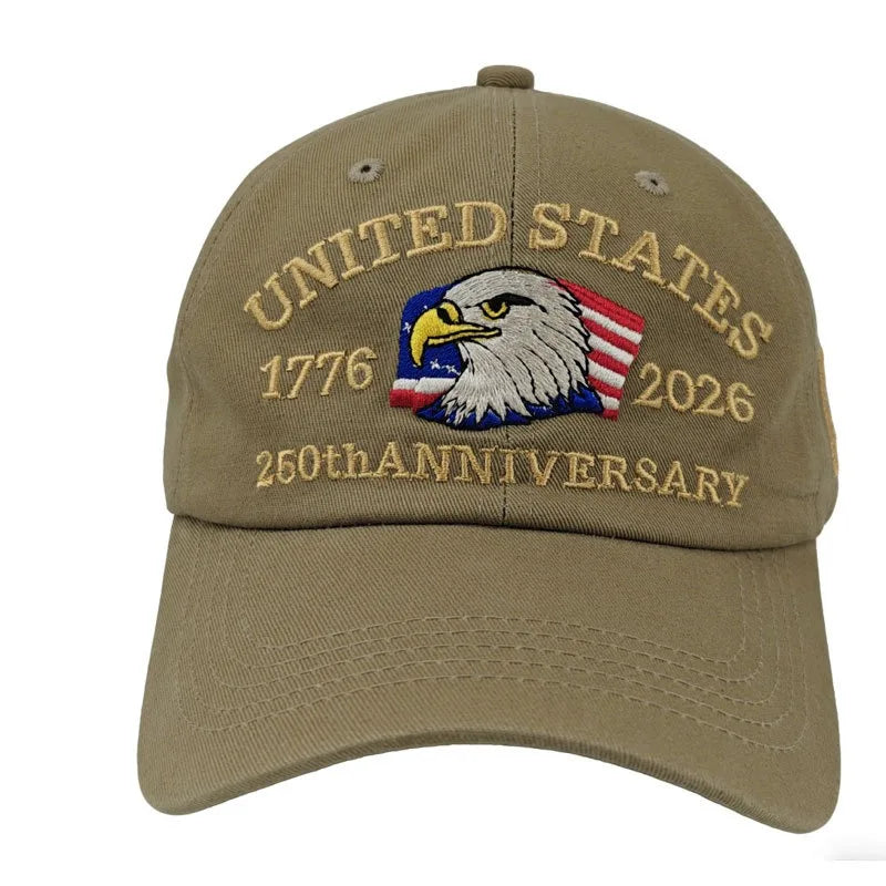 1pc United States 250th Anniversary Baseball Caps for Women,Washed Retro Design,Handmade Embroidery Hat for Parties,Adjustable