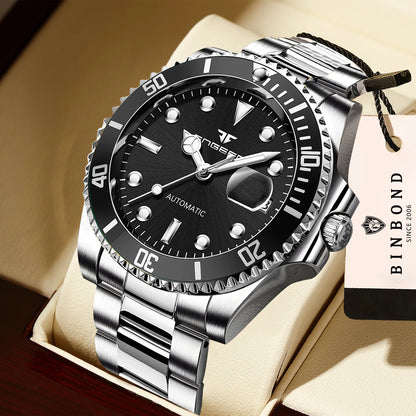 Relojes de pulsera mecánicos BINBOND para hombre, de lujo, luminiscentes, herméticos, automáticos, con tourbillon y esqueletizados