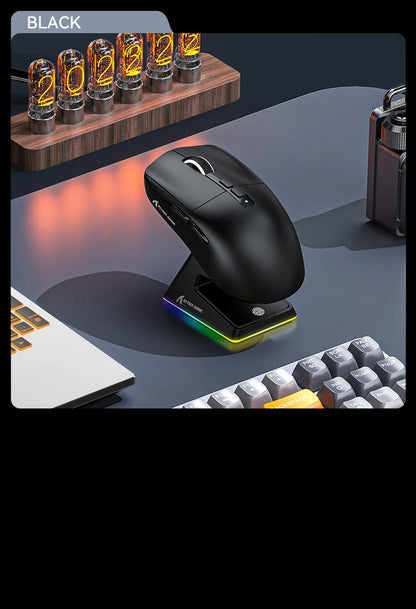 Attack Shark X6 Lightweight Wireless Gaming Mouse with 3 Mode Up to 26K DPI RGB Backlight Charging Base for Laptop Desktop