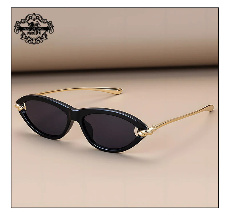 Trendy Luxury Brands Women's Cat Eye Tortoiseshell Sunglasses UV400 Oval Glasses For Woman Fashion Designer Classical Glasses