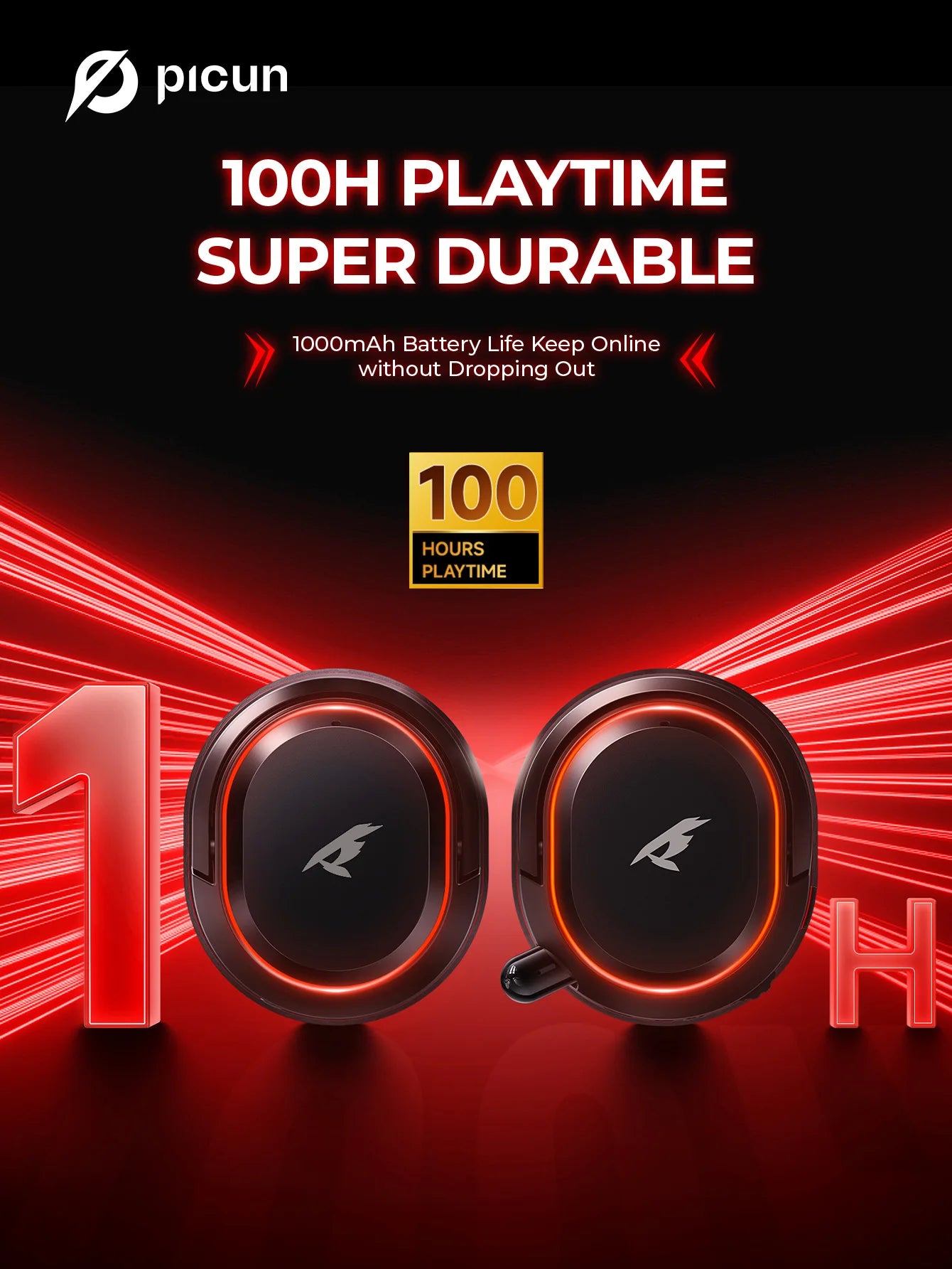 Auriculares gaming inalámbricos Picun G2 Bluetooth 5.3 – Sonido envolvente 7.1, micrófono ENC, batería de 100H y baja latencia para PC, PS5, PS4, Switch y móviles