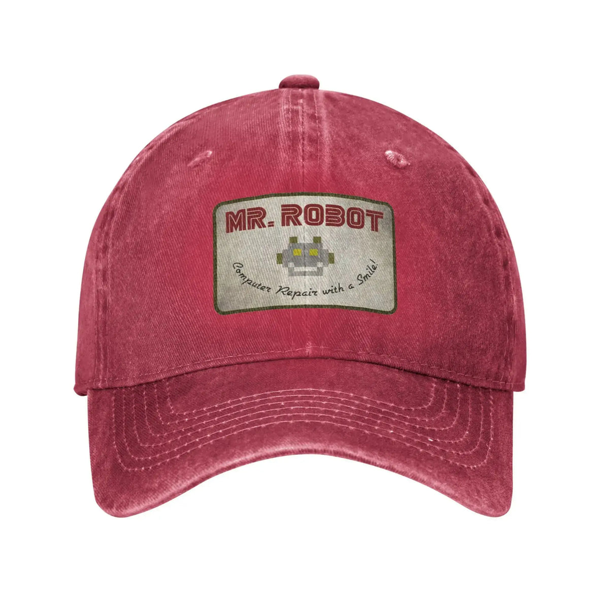 Dator med Sourires Anime Rolig Mr Robot Anpassad Retro Cowboy Tvättad basebollkeps för män Denim solhatt Hip Hop-keps