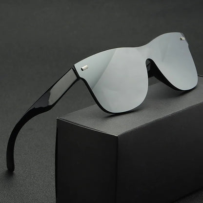 Luxury OverSized Glasses Women Anti-Reflective Mirror Sunglasses Square Plastic Eyeglasses
