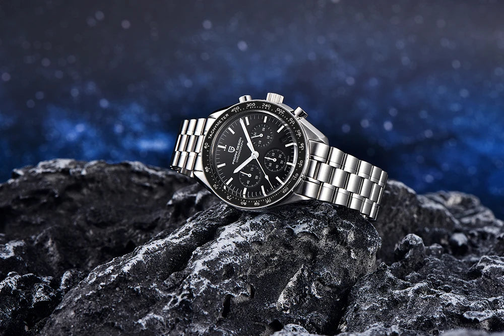 2026 New PAGANI DESIGN Golden Moon Mens Watches Luxury Quartz Watch Men Speed Sports Chronograph Man AR Sapphire Waterproof Gift