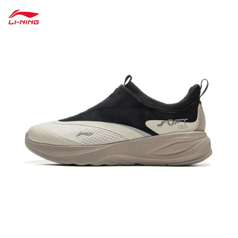 LI-NING SOFT GO 2 Sapatilhas de Caminhada para Homem Slip-on, Macias, com Calcanhar Espesso, Confortáveis, Resistentes, Desportivas e Casuais AGLV005