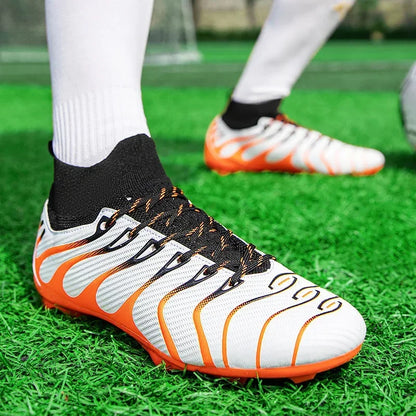 Hommes Match bottes de Football Sport entraînement longues pointes FG/TF garçons crampons chaussures de Football en plein air antidérapant intérieur Futsal confortable