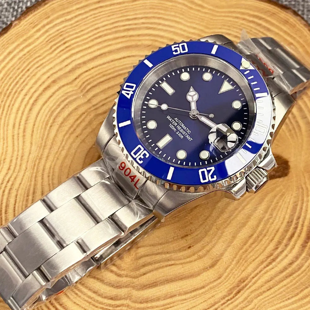 Reloj automático para hombre Miyota8215 resistente al agua 200m, reloj de buceo 40mm, movimiento mecánico, luminoso, correa Jubilee y hebilla Glide Lock