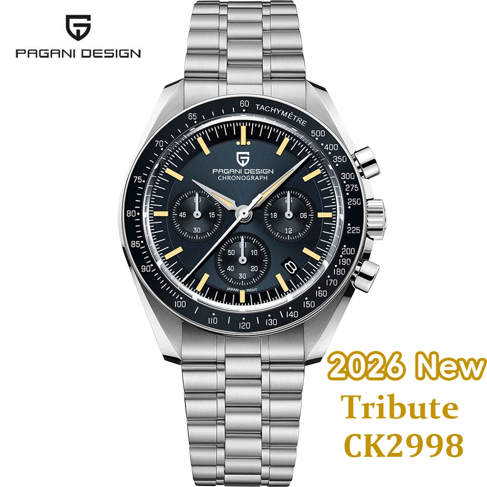2026 New PAGANI DESIGN Mens Watches Panda Moon Watch Luxury Quartz Watch For Men Automatic Date Sport Chronograph Wristwatch Men