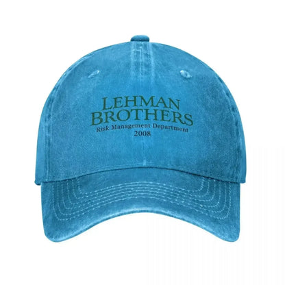 Retro kšiltovka Lehman Brothers z oddělení řízení rizik, unisex, s efektem opotřebení a vypraného vzhledu, outdoorová, běžecká, golfová čepice