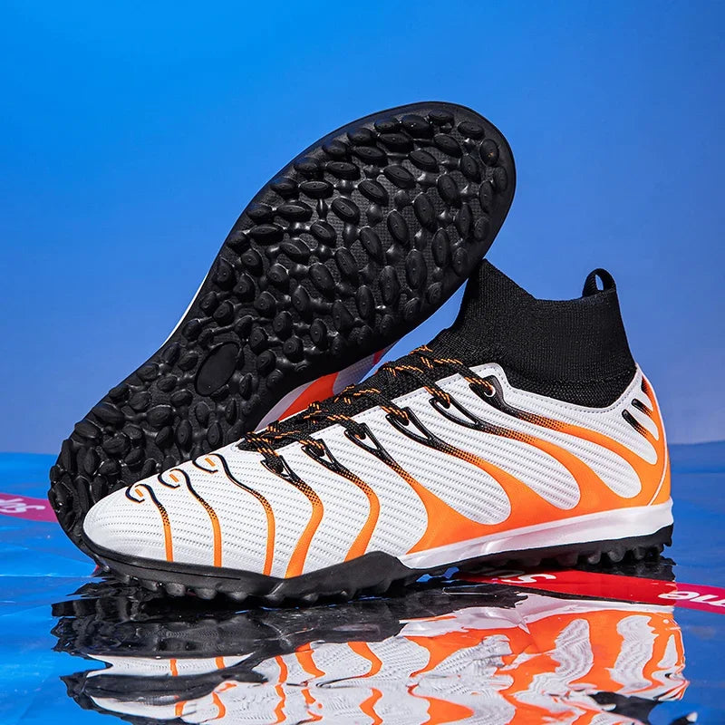 Hommes Match bottes de Football Sport entraînement longues pointes FG/TF garçons crampons chaussures de Football en plein air antidérapant intérieur Futsal confortable