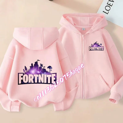 New Fortnites Children Hoodies Coat Cartoon Game Character Printed Zip Up Hoodie Child Autumn Jacket Winter Kids Boys Clothes