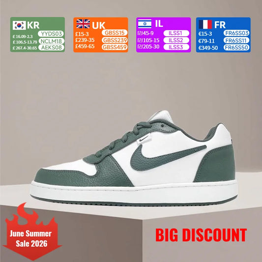 Nike Ebernon matalavartiset klassiset, mukavat, luistamattomat, pehmustetut ja kestävät unisex-skatekengät jokapäiväiseen käyttöön IO7608-131