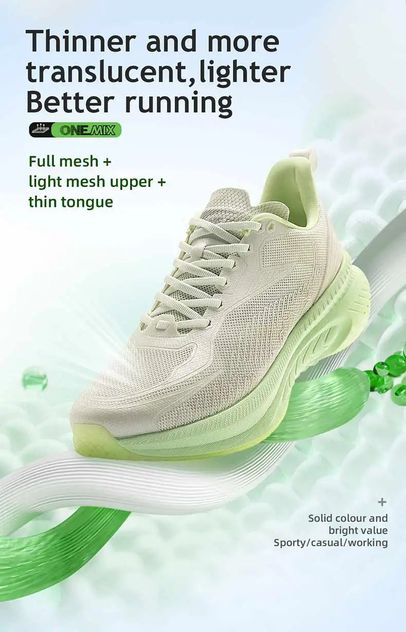 Onemix New Original - Scarpe sportive da running da uomo, ammortizzanti, morbide, leggere, in mesh traspirante, antiscivolo, sneakers con cushioning