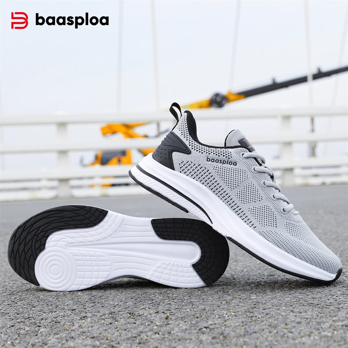 Chaussures de course Baasploa pour homme : nouvelles baskets décontractées légères en mesh, de créateur, respirantes, à lacets, pour le sport et la marche en extérieur
