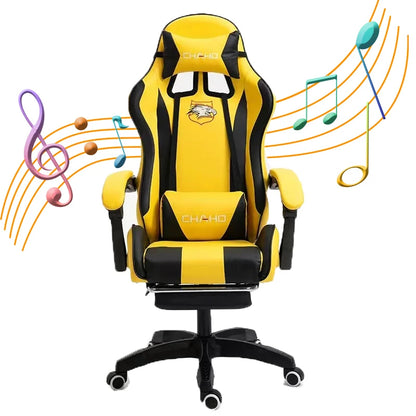 Ergonomic PU Leather Gaming Chair with Adjustable Height, Reclining Computer Chair, Swivel Office Chair for Home Office, Gaming & Study
