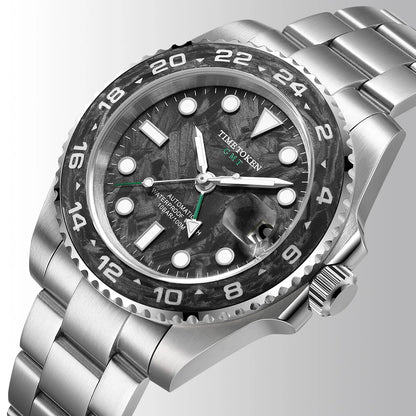 Carbon Fiber Watches Men 10Bar Waterproof Watch GMT Automatic Watches Luminous Calendar Diving Watch 41MM Watches for Man reloj