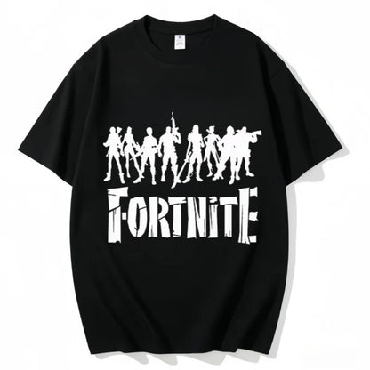 Fortnite Crew Neck T Shirt Unisex Adult Game Dance Fashion New Pure Cotton Short Sleeve Tops Perfect for Casual Wear Vacations