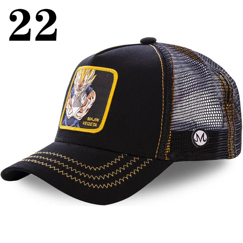 Dragon Ball Anime Character Printed Baseball Cap For Men And Women Hip Hop Hat Truck Driver Mesh Hat Summer Outdoor Sunshade