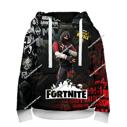 Lastenvaatteet syksyinen collegepaita T-paita huppari uusi Fortnite lasten rento asu mukavat streetwear-vaatteet