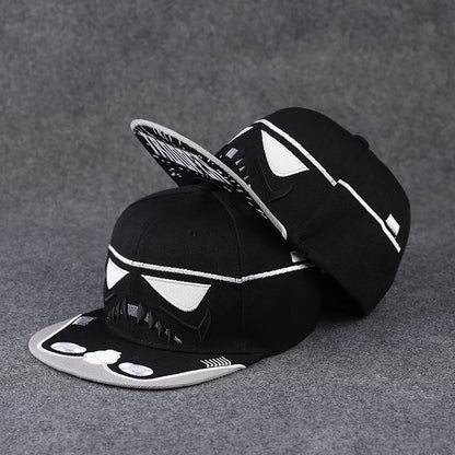 Baseballcap mit flachem Schirm, Buchstabenstickerei für Herren, vielseitig kombinierbar, Damen-Sommer-Hip-Hop-Hut, Outdoor-Sonnenschutz, verstellbare Schirmmütze