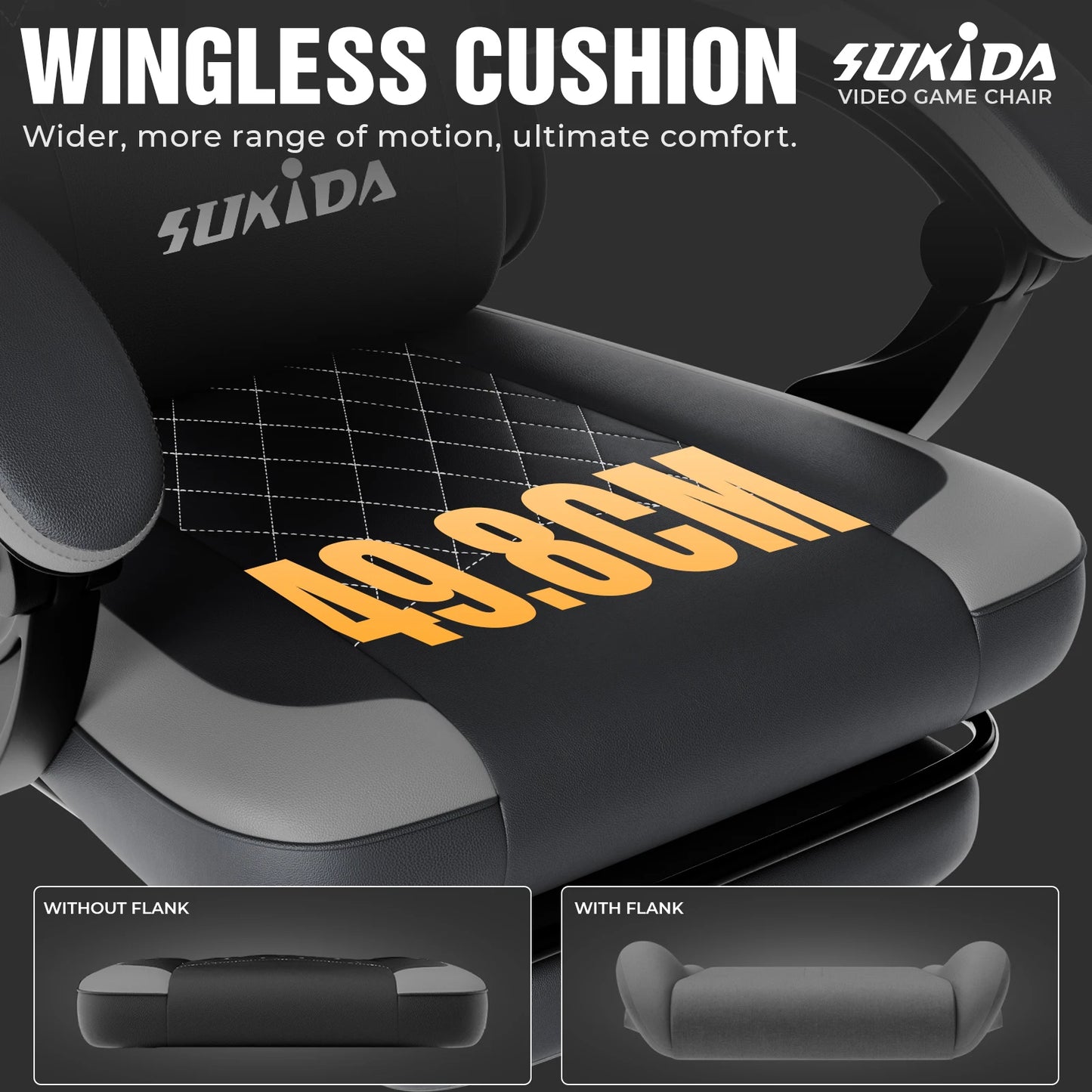 SUKIDA Gaming Chair Ergonomic High Back Computer Chair with Footrest, Reclining Office Chair with Adjustable Height, Comfortable Racing Style Desk Chair
