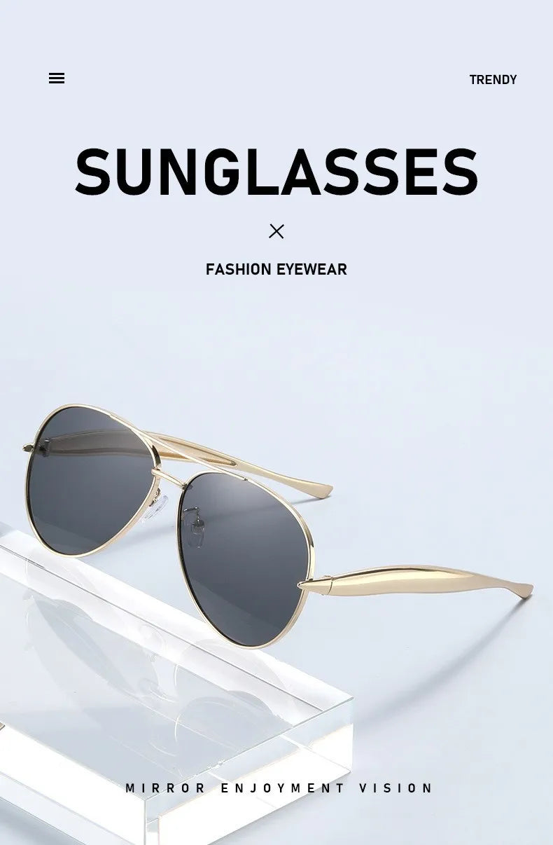 High-end Quality Metal Sunglasses - Fashionable, Retro Pilot-style Sunglasses - Uv-protective Sun Glasses - 7508