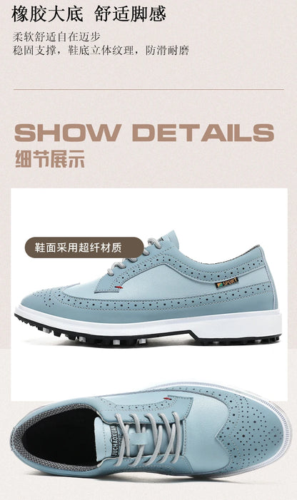 Professional Golf Shoes Men High-Quality Leather Breathable Sports Shoes Golf Competition Training Shoes Plus Size Shoes 39-47#