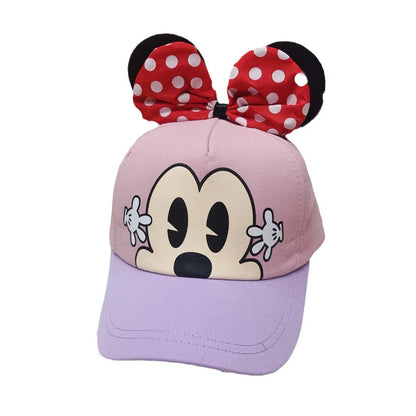 Disney Minnie Mickey Anime Peripheral Cotton Polyester Baseball Cap Figure Cartoon Peaked Cap Dress Up Kid's Birthday Gifts
