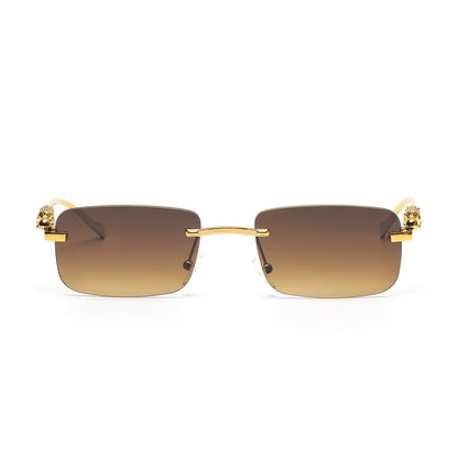 Ruiao rimless sunglasses UV400 fashion square metal glasses for men women designer man's brand sun glasses shades for outdoor