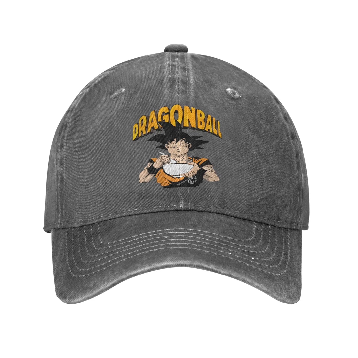 Retro DBZ dragon ball Goku Eating Ramen Baseball Caps Unisex Distressed Washed Sun Cap  Outdoor Summer Adjustable Fit Hats Cap