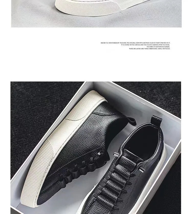 Heren sneakers, casual schoenen, heren platte schoenen, zapatillas hombre, lichtgewicht PU-leer, ademende schoenen, witte sportschoenen voor heren