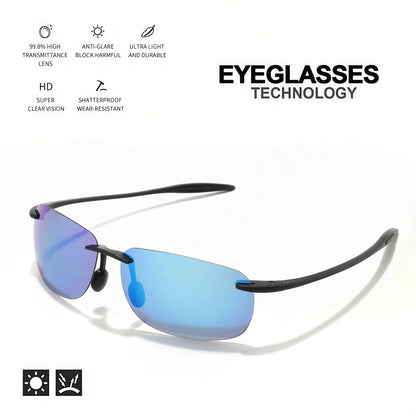 4PCS Ultra Light 11g TR90 Frameless Polarized Aviator Sunglasses - Flexible & Comfort Fit Unisex for Driving, Fishing, Outdoor