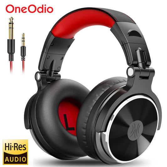 OneOdio Professional DJ Headphones Over-Ear Studio Monitor Headset with Microphone, HiFi Wired Bass Gaming Headphones for PC, Phone, PS4 & Xbox