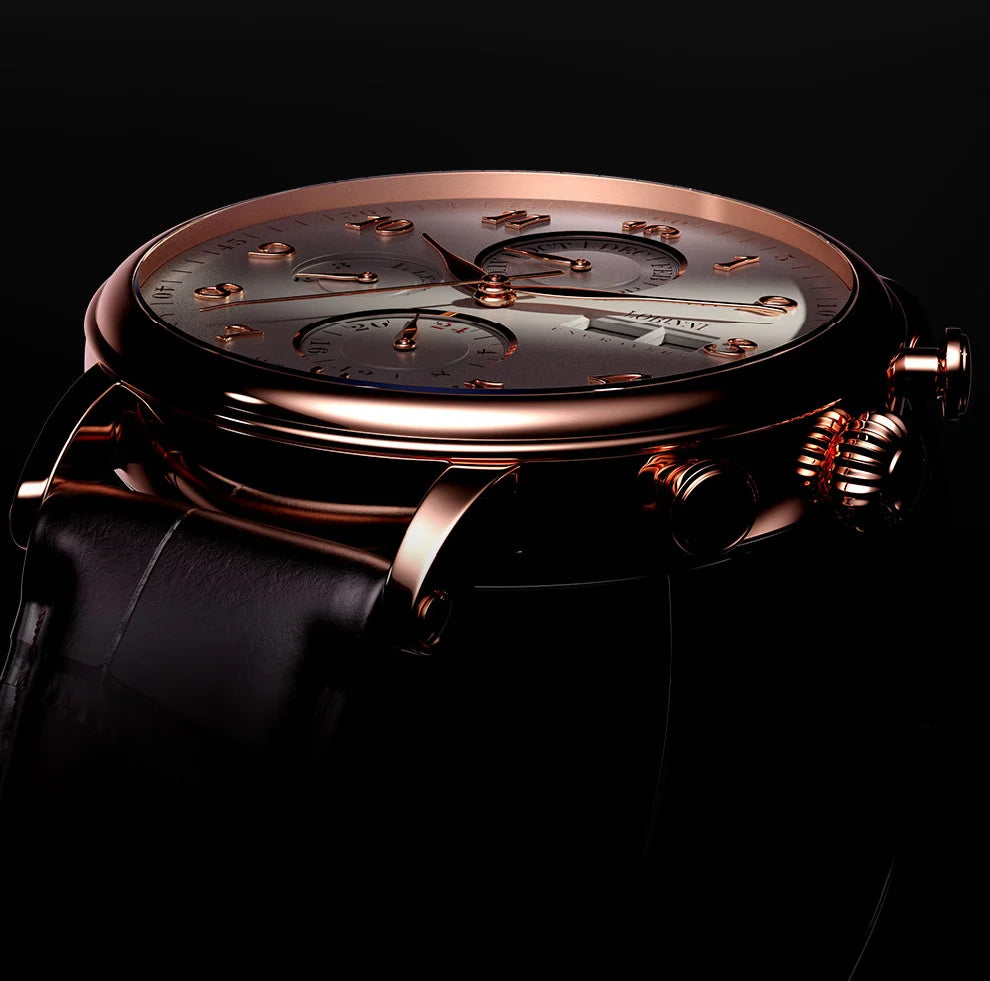 Relógio masculino mecânico automático LOBINNI Luxury Brand Switzerland com calendário perpétuo, vidro de safira e mostrador multifunções L13019-8