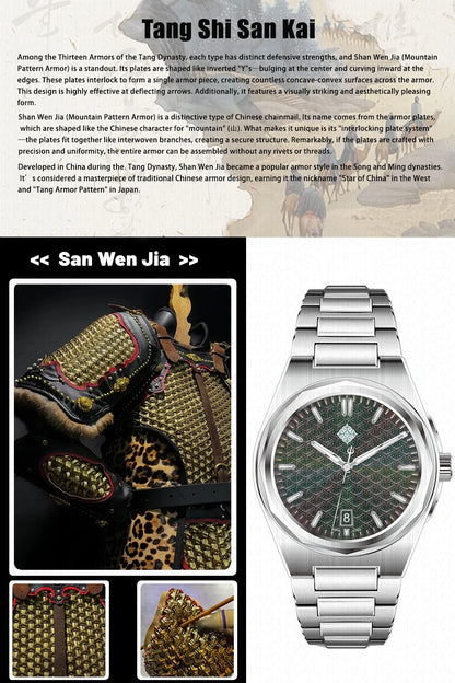 IX&DAO 2025 Novo Relógio Masculino Warrior Automático Mecânico 37mm Movimento Miyota 9015 Safira Aço Inoxidável Impermeável 10Bar BGW